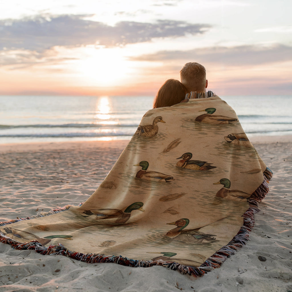 Mallard Duck Woven Blanket | Rustic Cabin & Hunting Lodge Throw